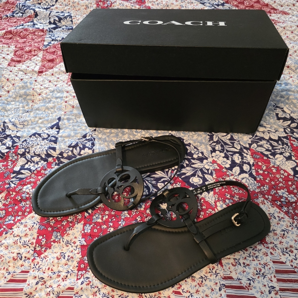 Brand New Coach Sandels size 8 1/2 With Original Coach Box Never Worn